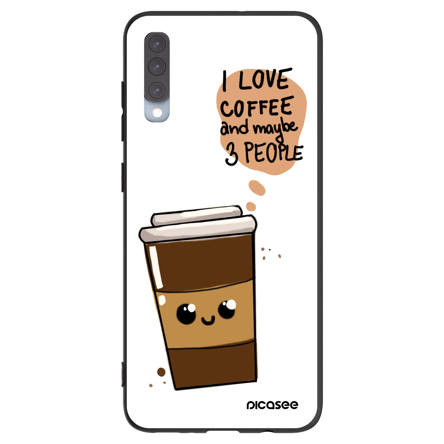 Picasee silikonski črni ovitek za Samsung Galaxy A70 A705F - Cute coffee