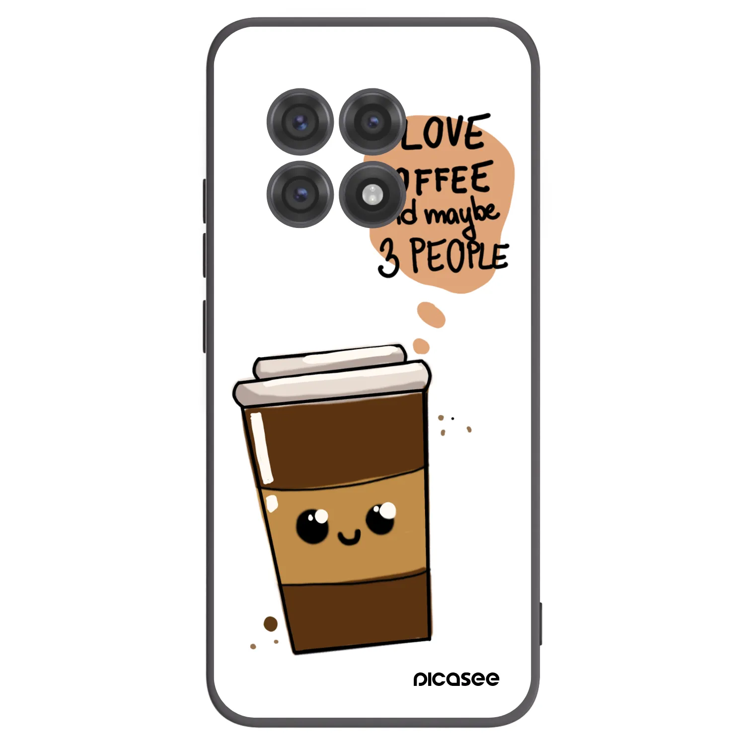 Picasee silikonski črni ovitek za OnePlus 13R 5G - Cute coffee
