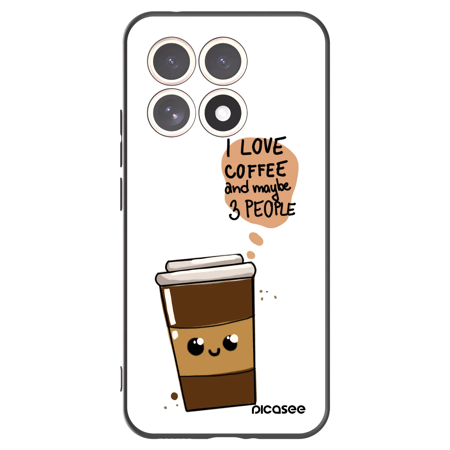 Picasee silikonski črni ovitek za Xiaomi 15T - Cute coffee