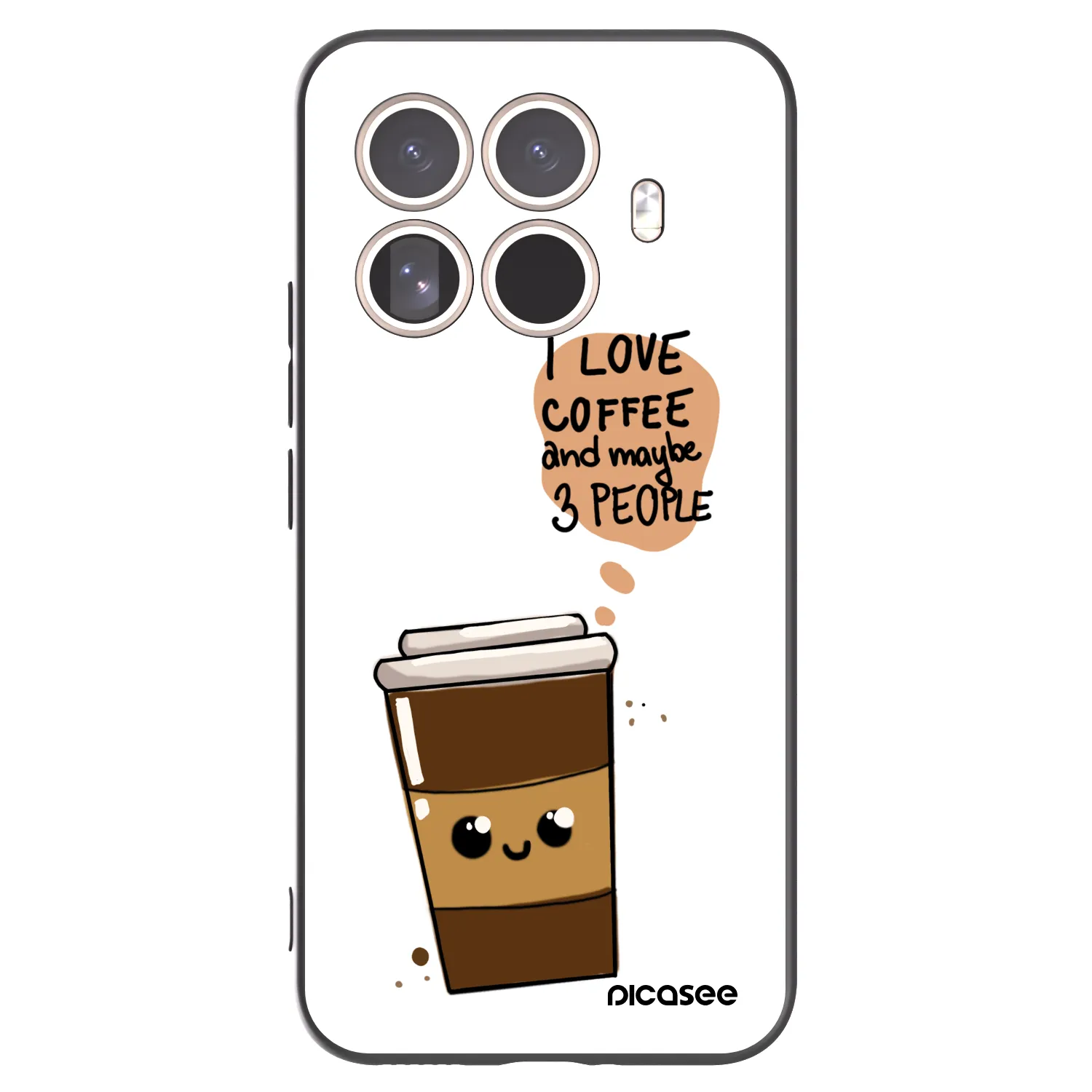 Picasee silikonski črni ovitek za Xiaomi 15T Pro - Cute coffee