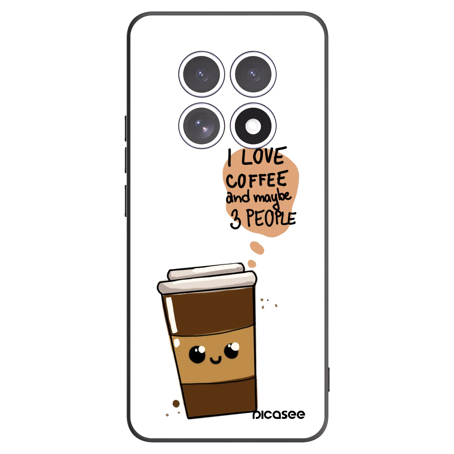 Picasee silikonski črni ovitek za Xiaomi Redmi Note 15 - Cute coffee