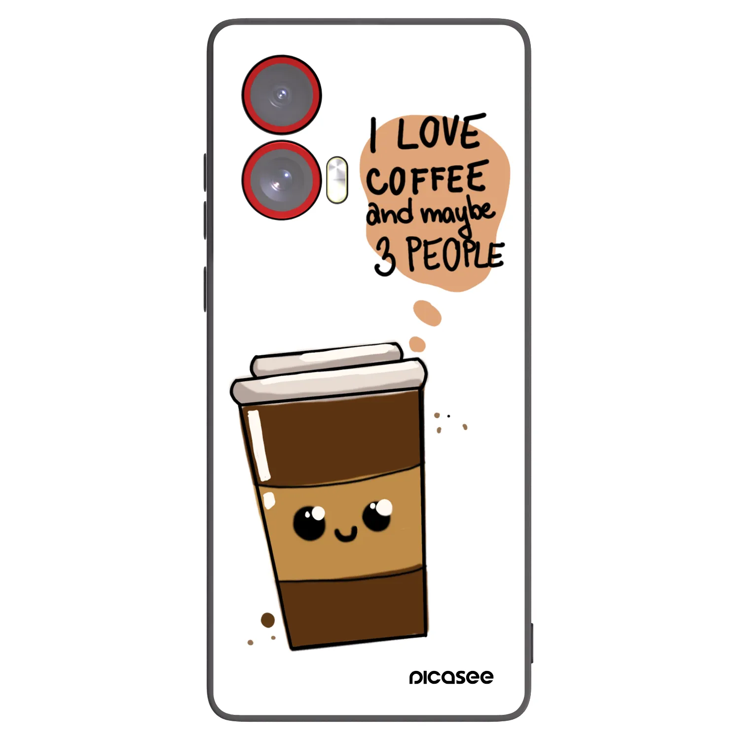 Picasee silikonski črni ovitek za Motorola Edge 50 Fusion - Cute coffee