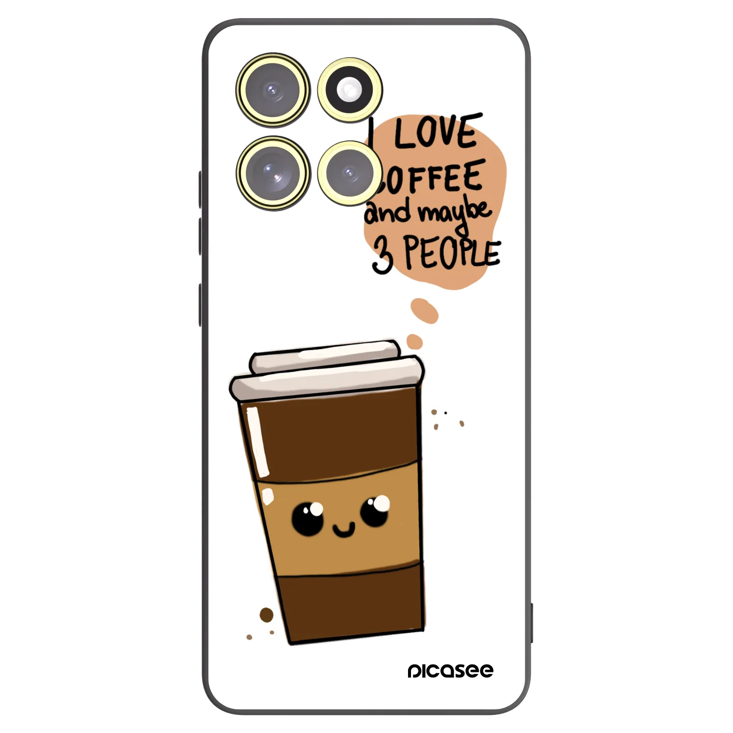Picasee silikonski črni ovitek za Motorola Moto G86 Power 5G - Cute coffee