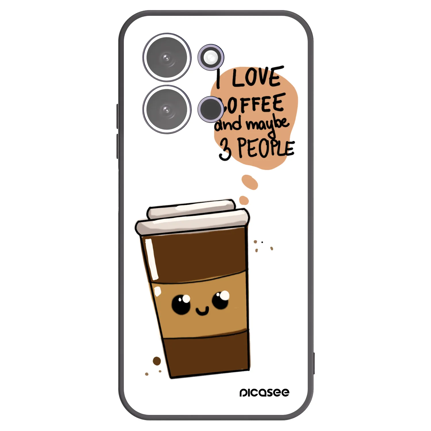 Picasee silikonski črni ovitek za Xiaomi Redmi 15C 5G - Cute coffee