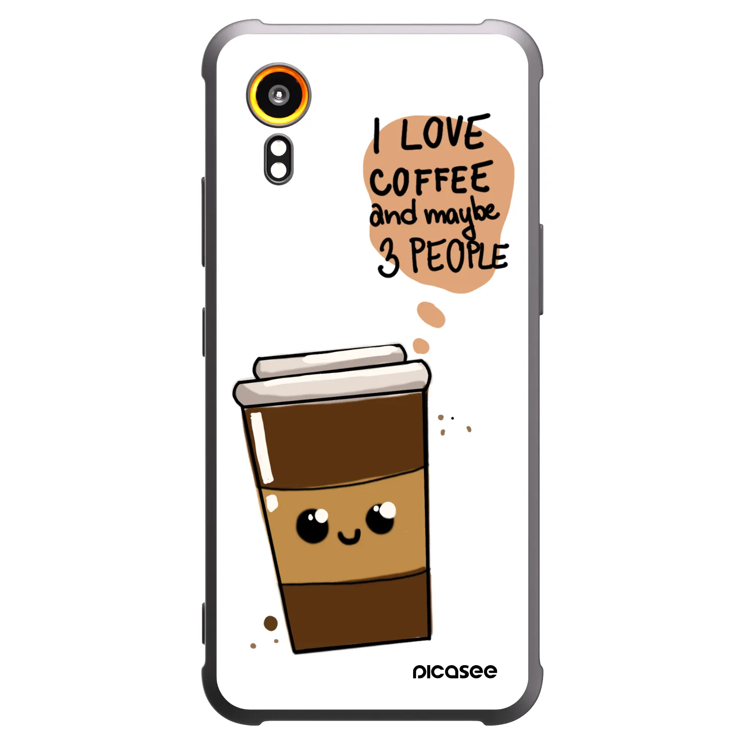 Picasee silikonski črni ovitek za Samsung Galaxy Xcover 7 - Cute coffee