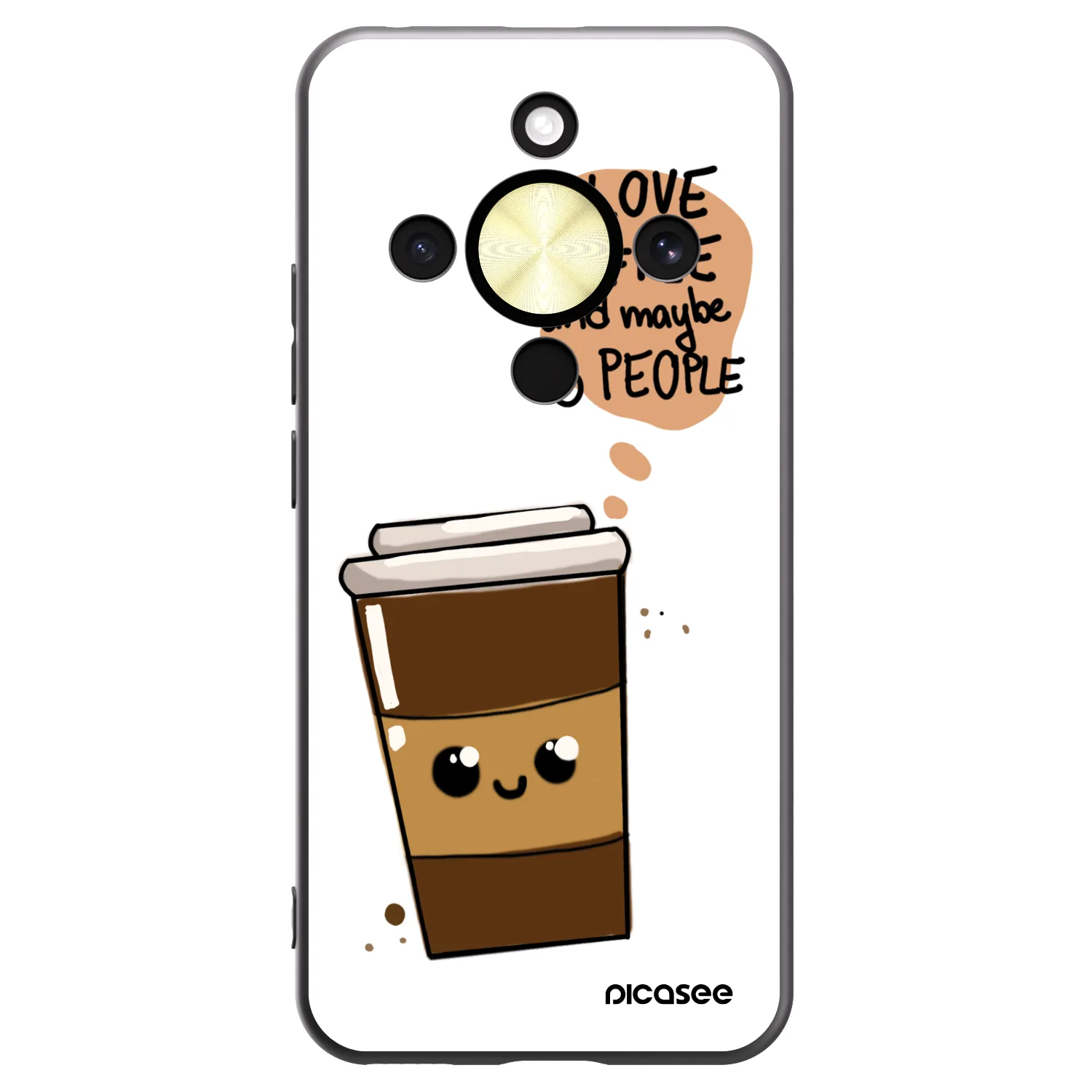 Picasee silikonski črni ovitek za Honor Magic8 Lite 5G - Cute coffee