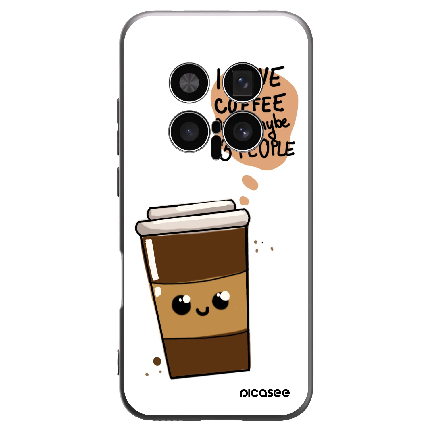 Picasee silikonski črni ovitek za Honor Magic8 Pro 5G - Cute coffee