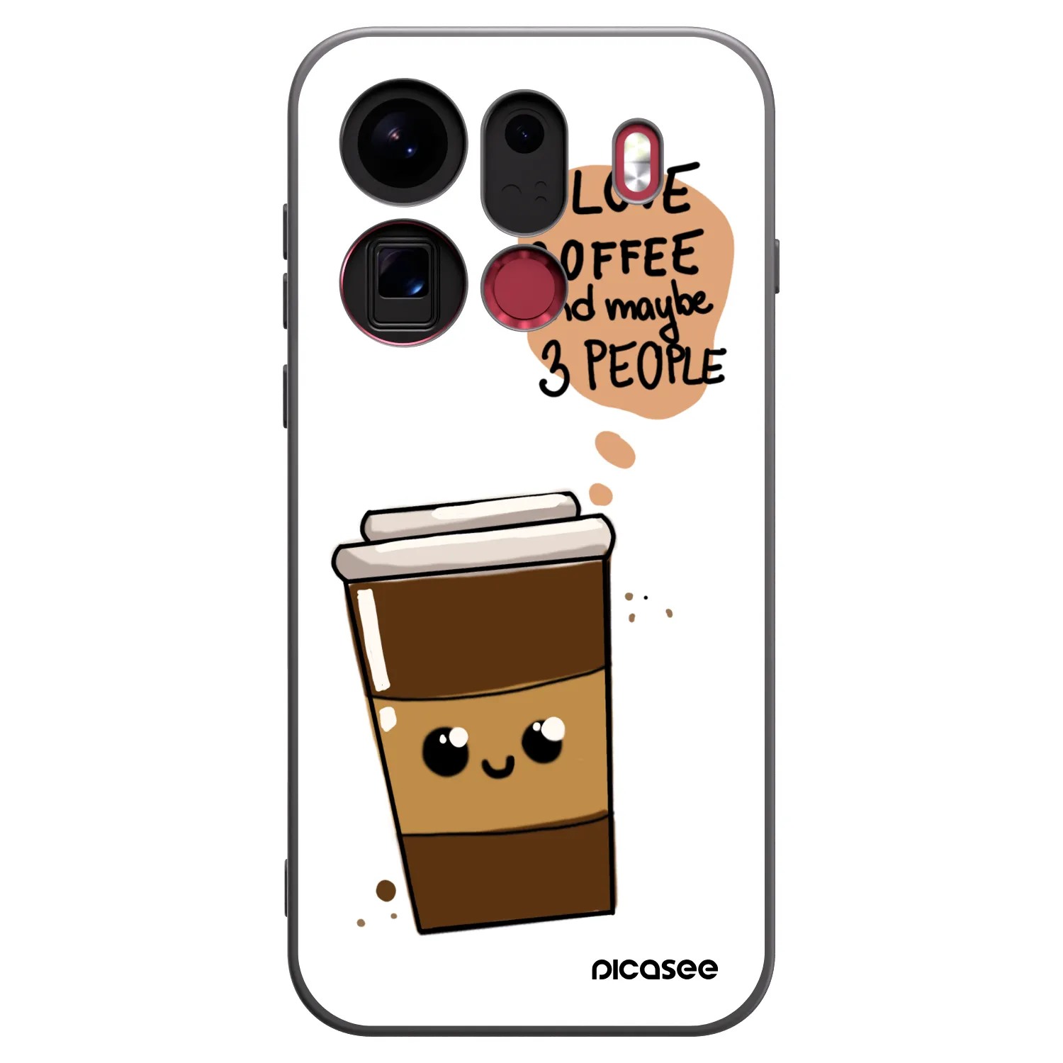 Picasee silikonski črni ovitek za OPPO Find X9 Pro - Cute coffee