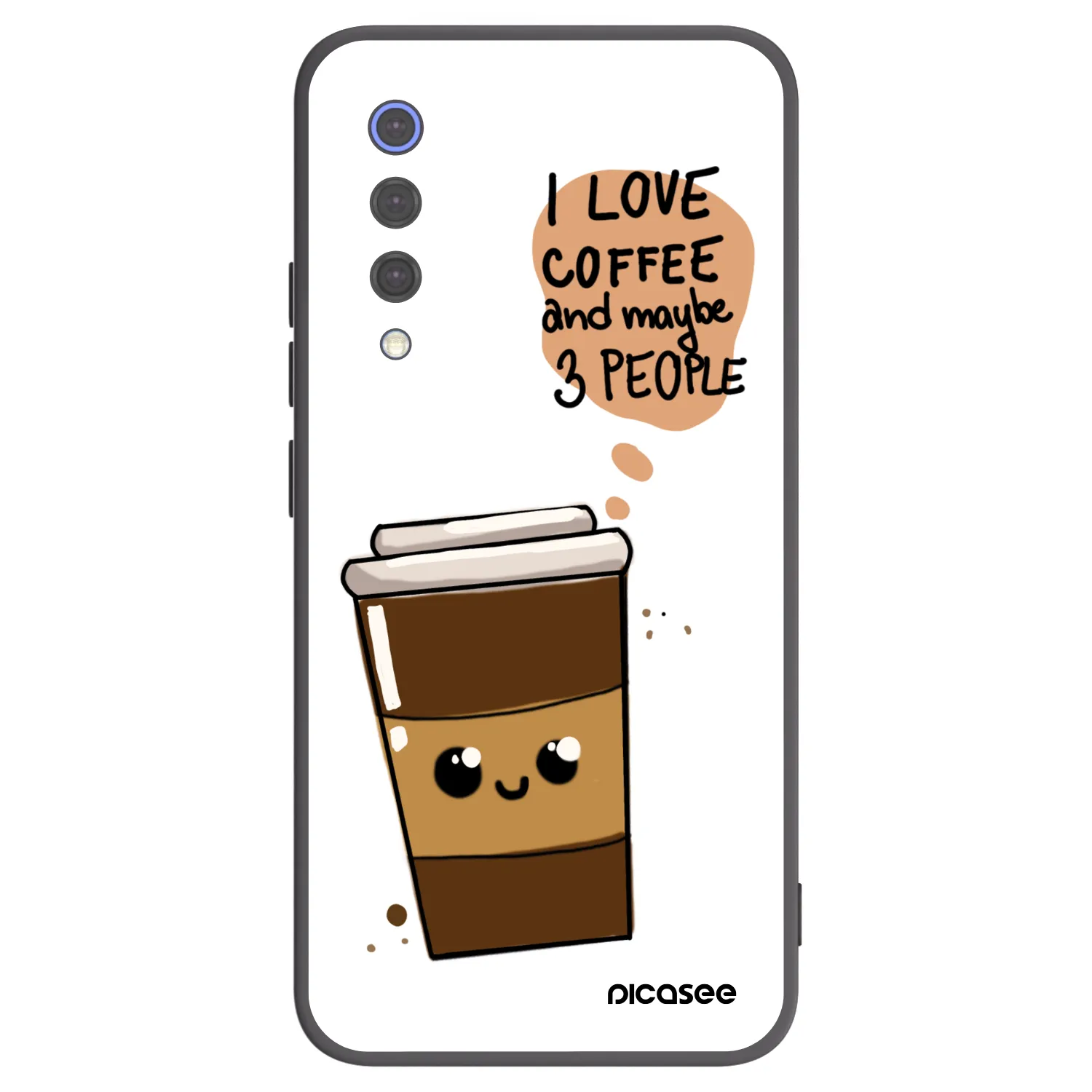 Picasee silikonski črni ovitek za Xiaomi Mi 9 SE - Cute coffee