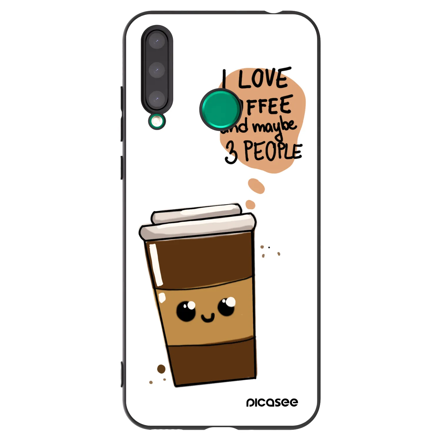 Picasee silikonski črni ovitek za Honor 20 Lite - Cute coffee