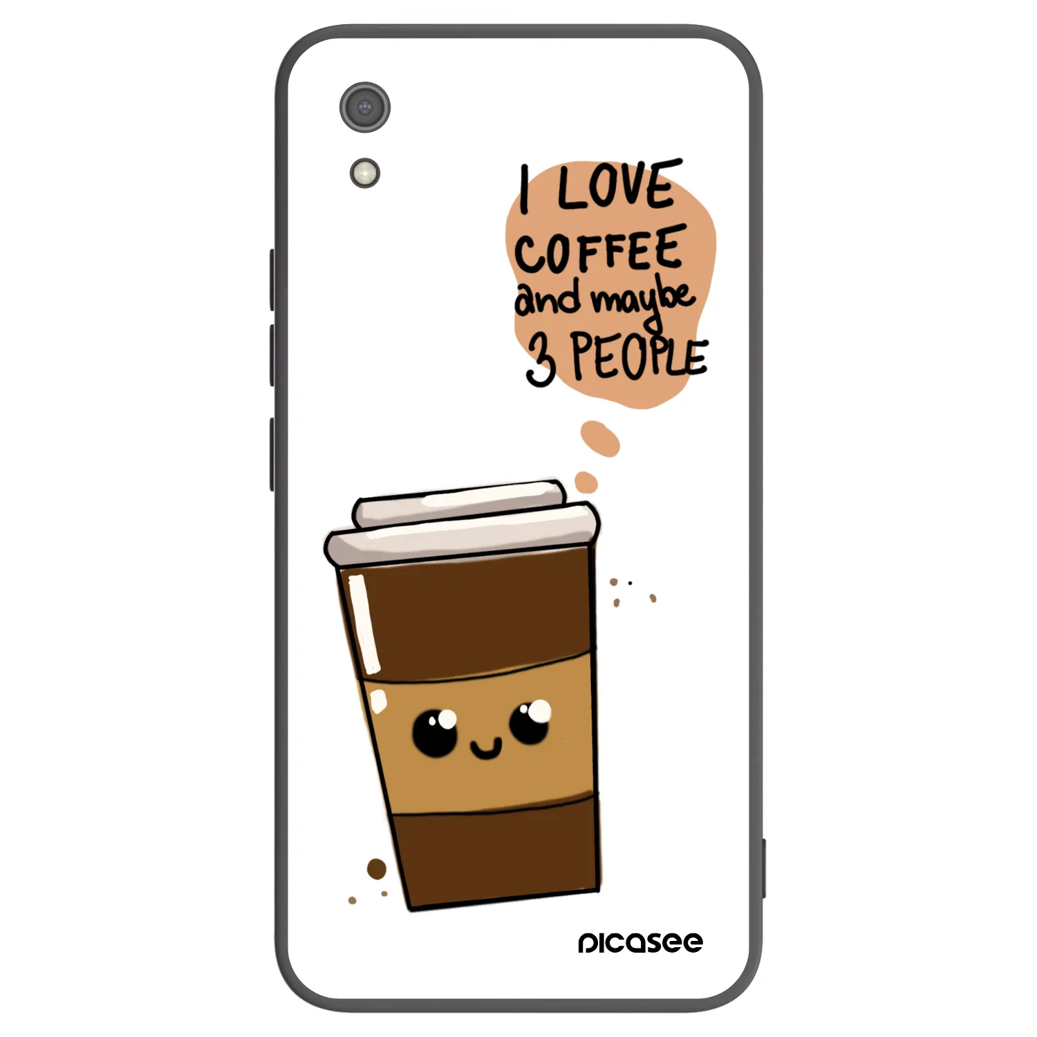 Picasee silikonski črni ovitek za Xiaomi Redmi 7A - Cute coffee