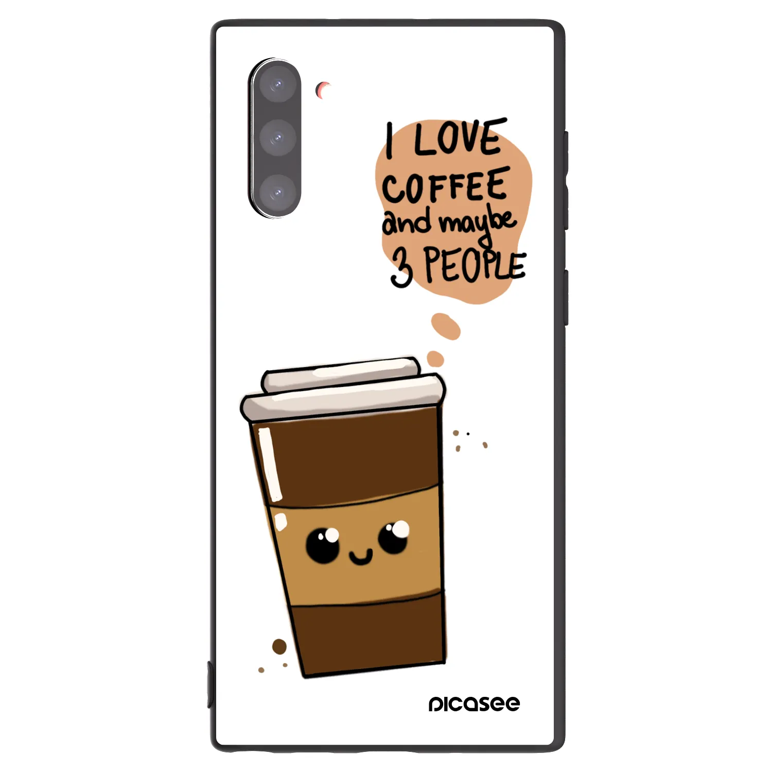 Picasee silikonski črni ovitek za Samsung Galaxy Note 10 N970F - Cute coffee