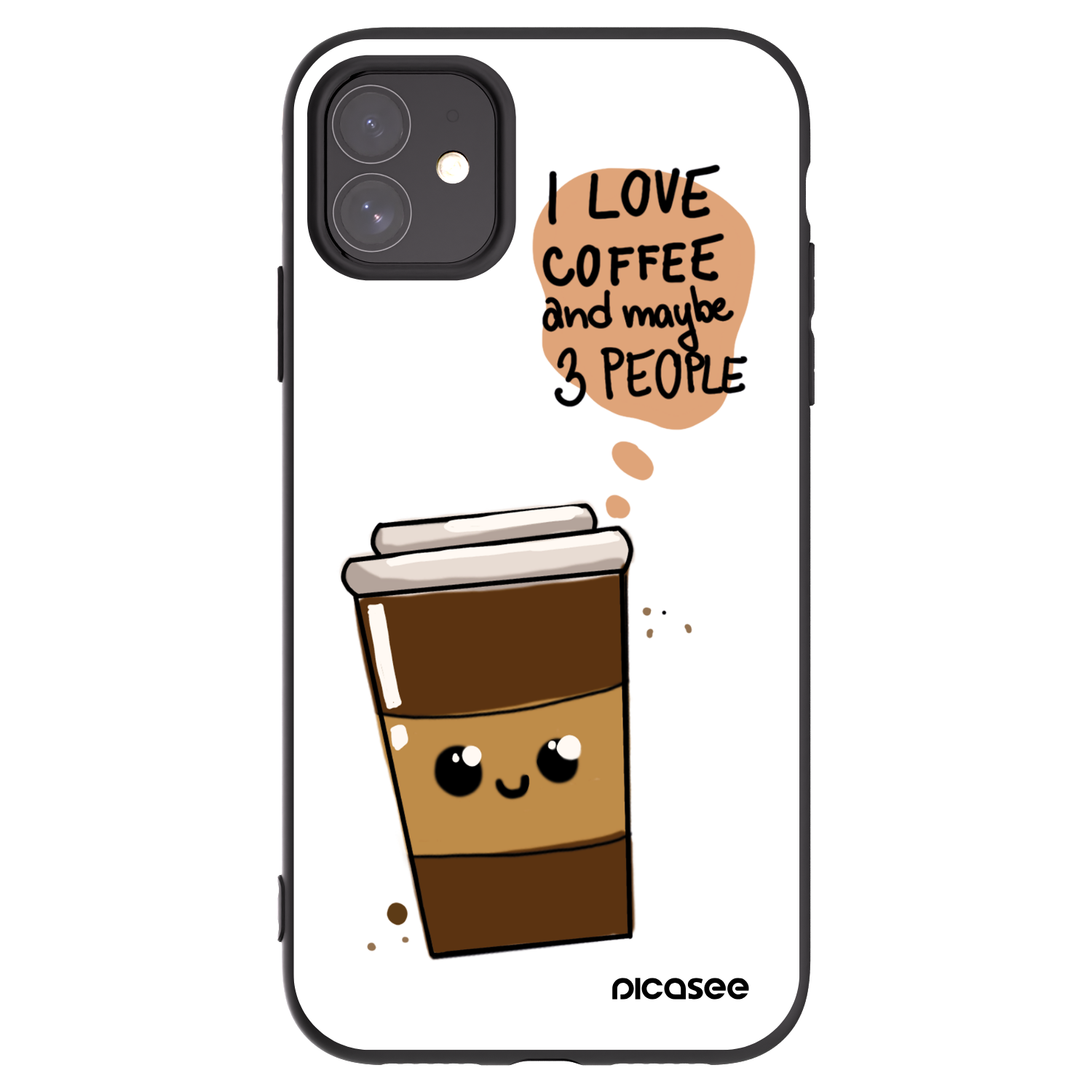 Picasee silikonski črni ovitek za Apple iPhone 11 - Cute coffee