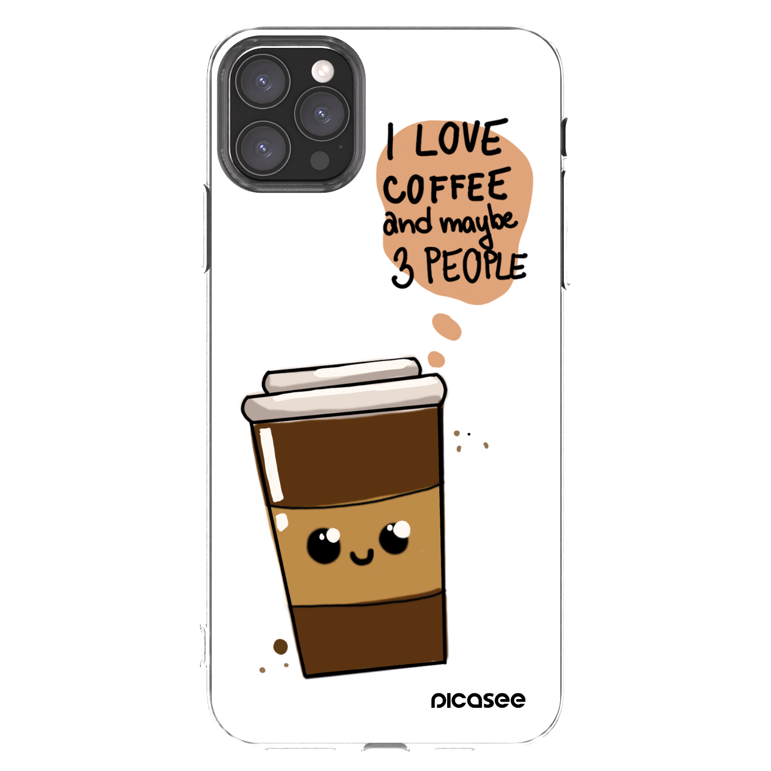 Picasee silikonski prozorni ovitek za Apple iPhone 11 Pro Max - Cute coffee