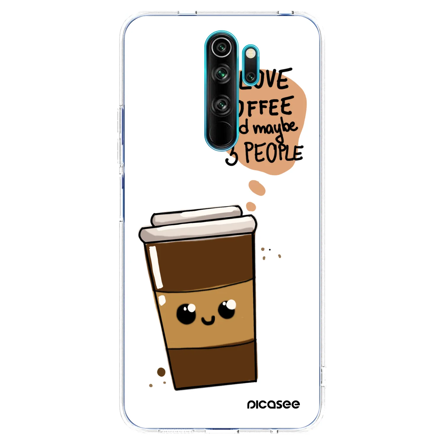 Picasee silikonski prozorni ovitek za Xiaomi Redmi Note 8 Pro - Cute coffee