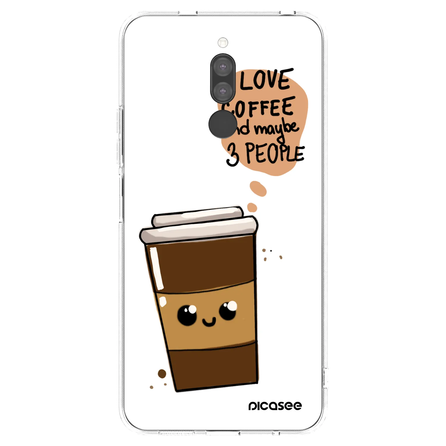 Picasee silikonski prozorni ovitek za Xiaomi Redmi 8 - Cute coffee