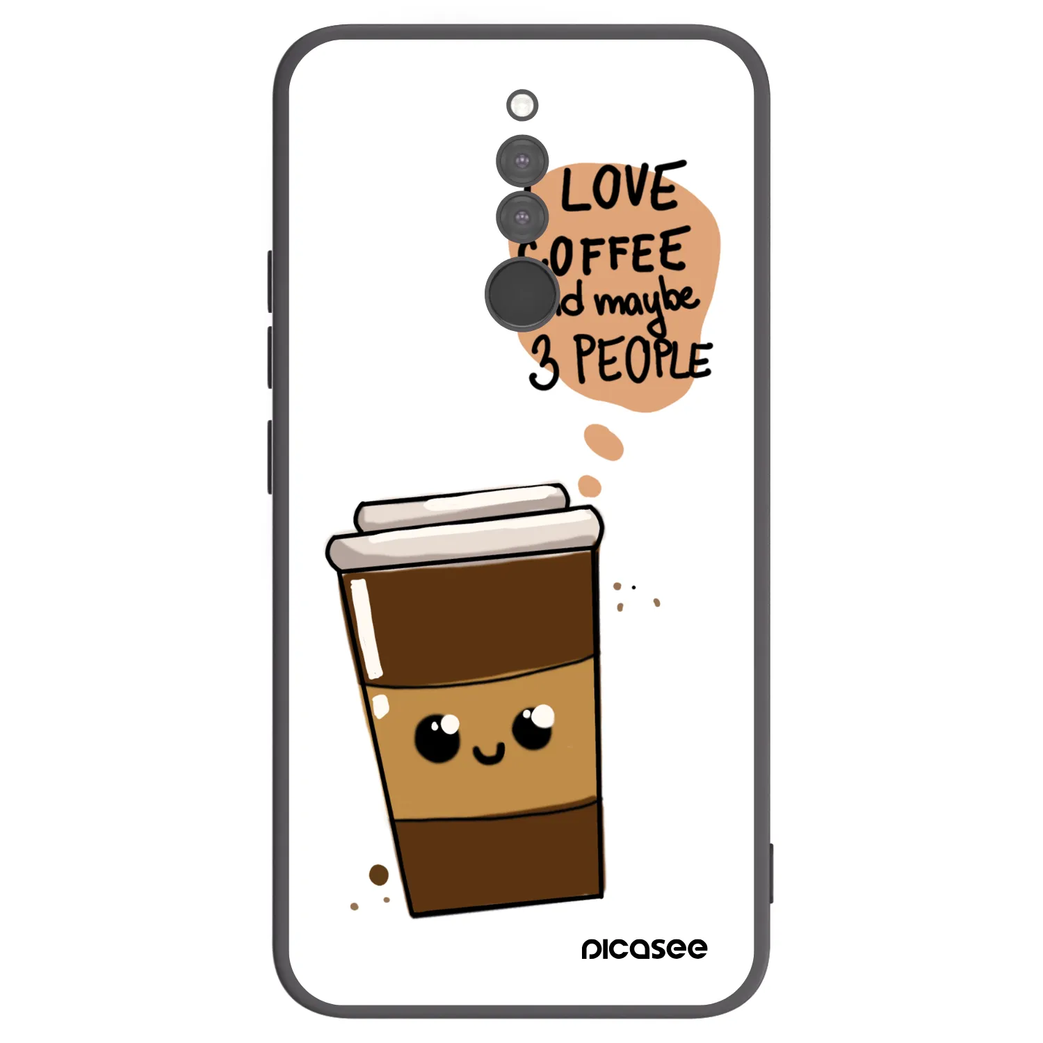 Picasee silikonski črni ovitek za Xiaomi Redmi 8 - Cute coffee
