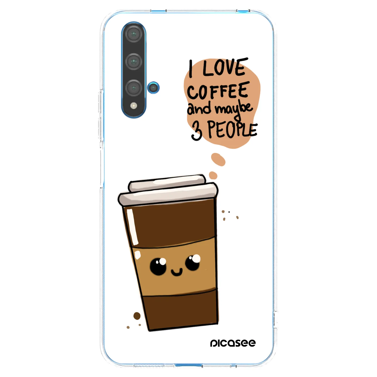 Picasee silikonski prozorni ovitek za Huawei Nova 5T - Cute coffee