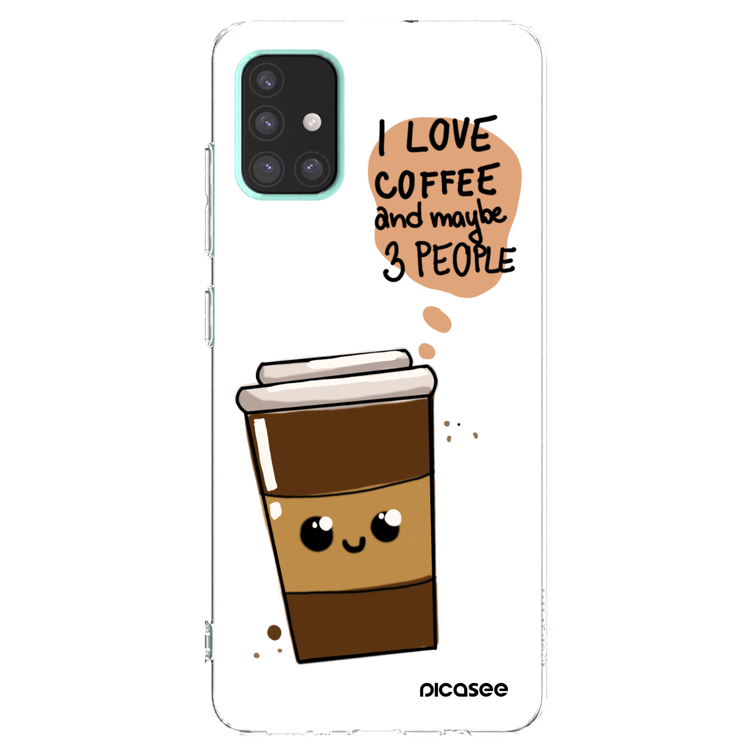 Picasee silikonski prozorni ovitek za Samsung Galaxy A51 A515F - Cute coffee