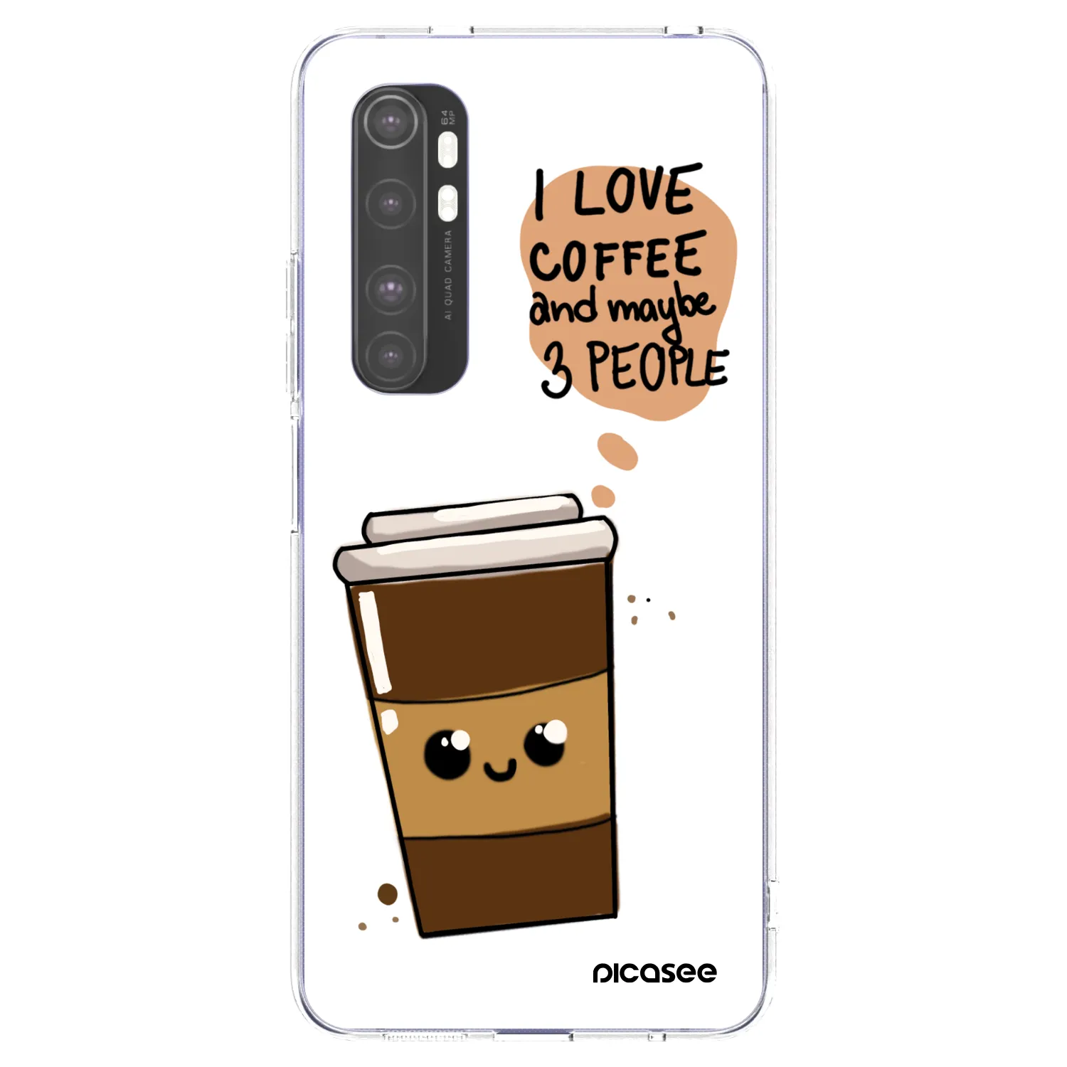 Picasee silikonski prozorni ovitek za Xiaomi Mi Note 10 Lite - Cute coffee