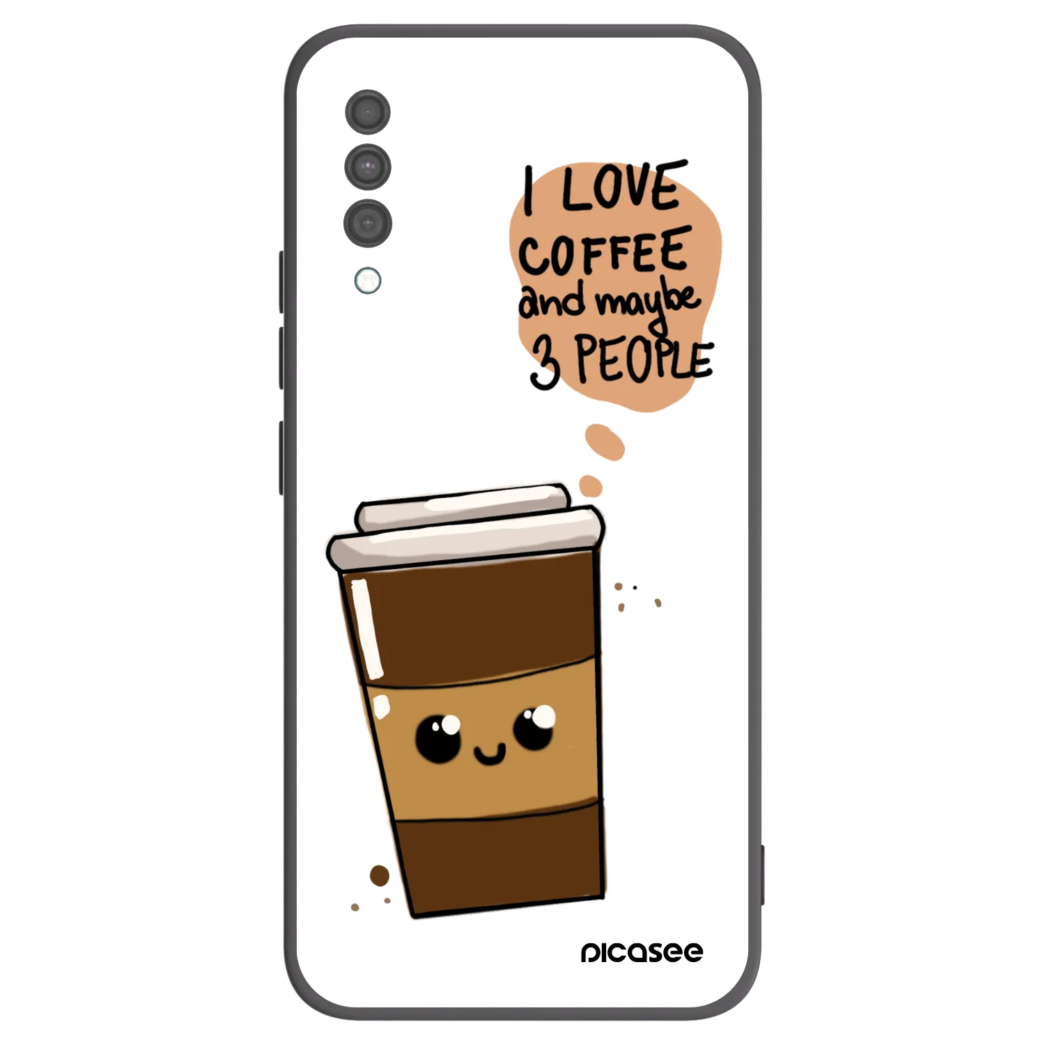 Picasee silikonski črni ovitek za Samsung Galaxy A30s A307F - Cute coffee