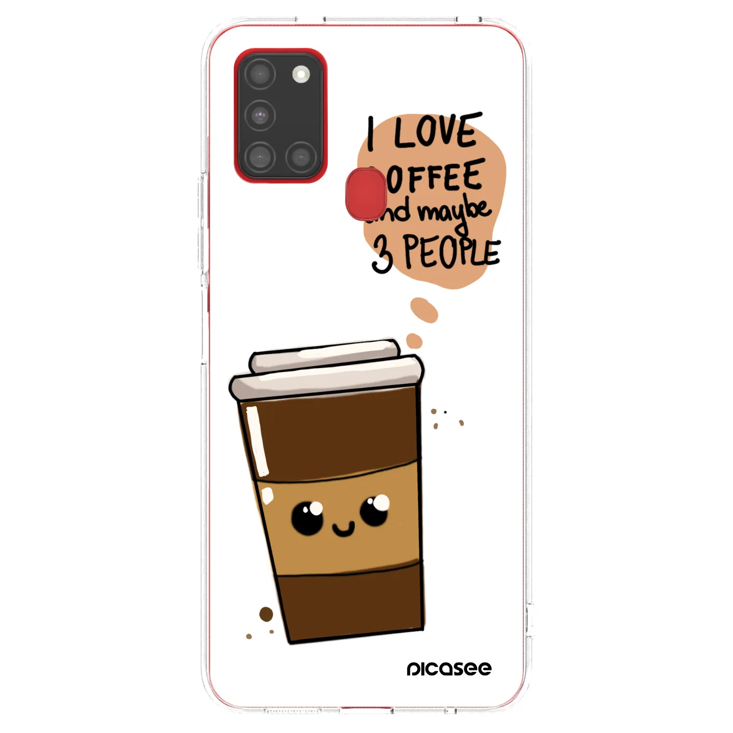 Picasee silikonski prozorni ovitek za Samsung Galaxy A21s - Cute coffee