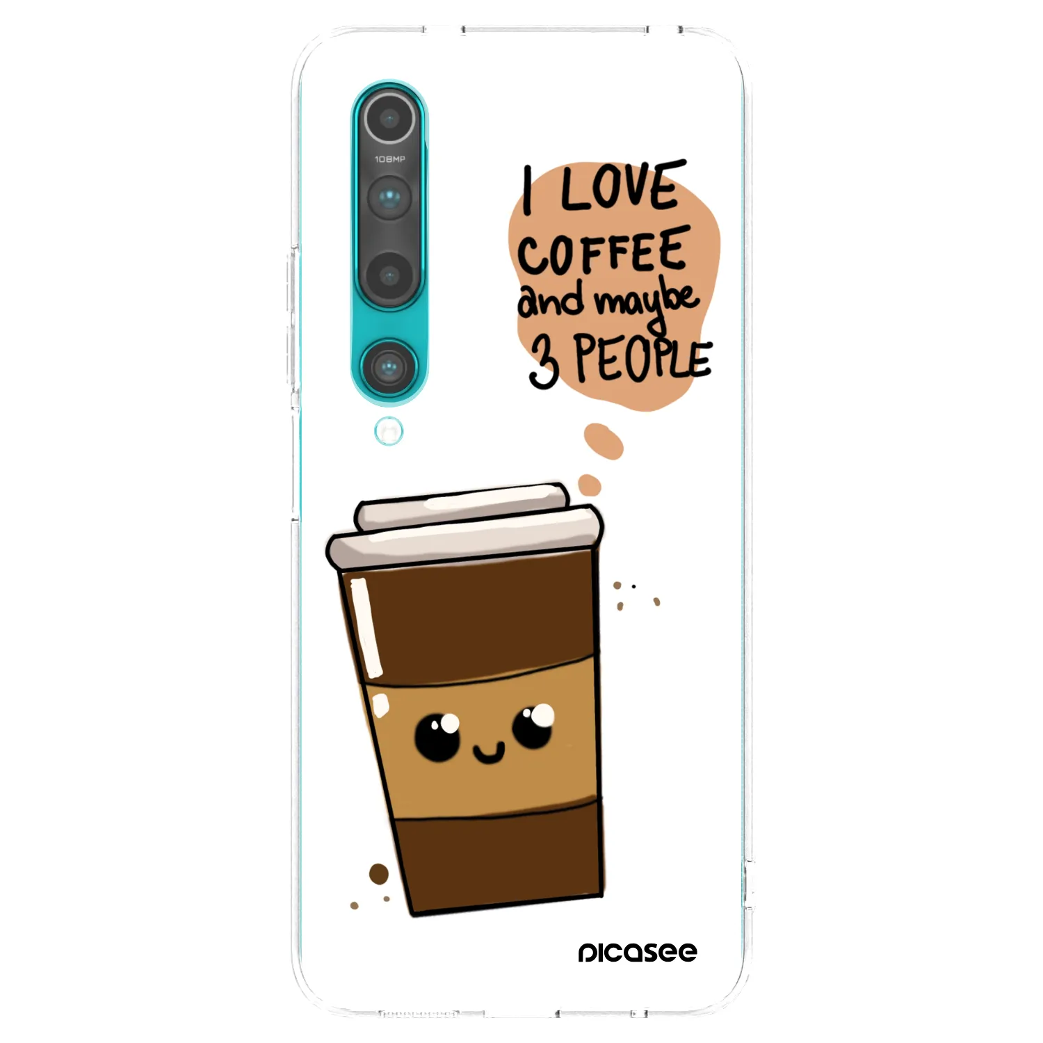 Picasee silikonski prozorni ovitek za Xiaomi Mi 10 - Cute coffee