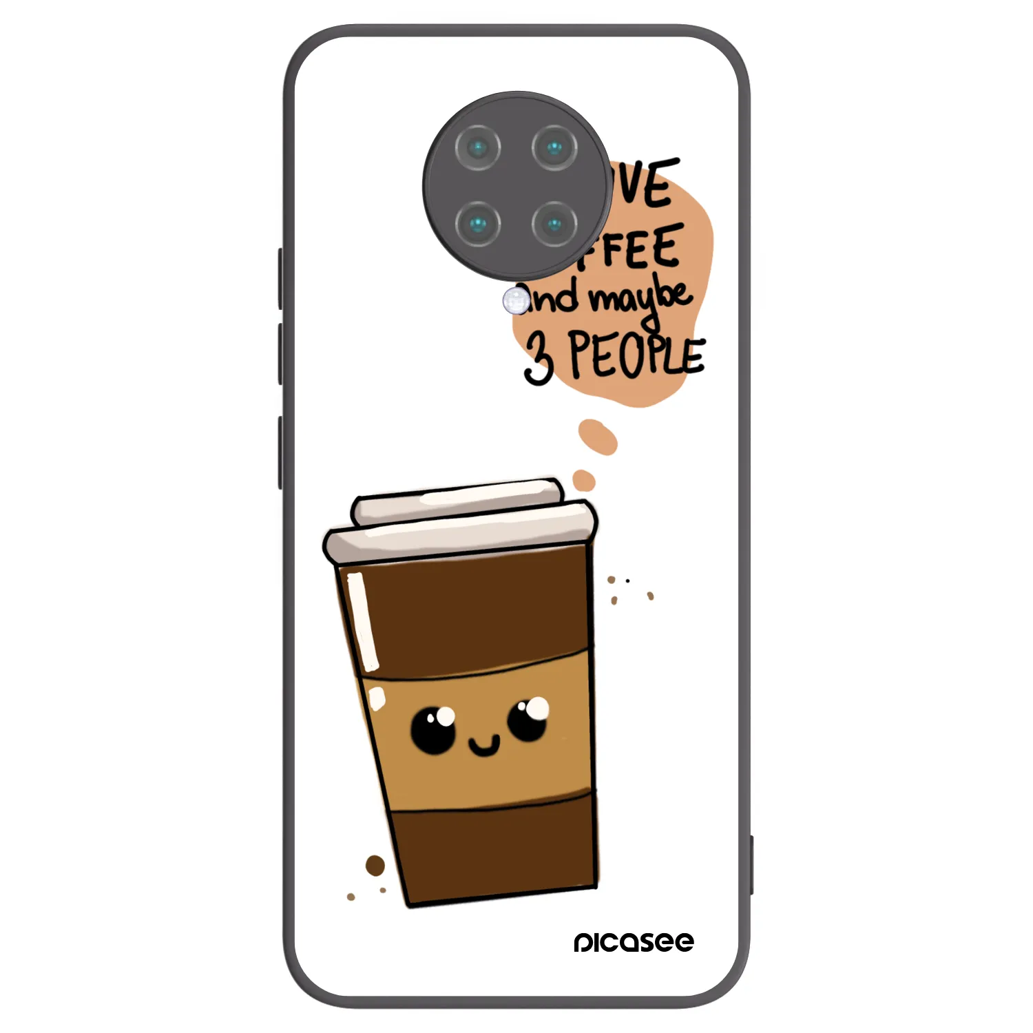Picasee silikonski črni ovitek za Xiaomi Poco F2 Pro - Cute coffee