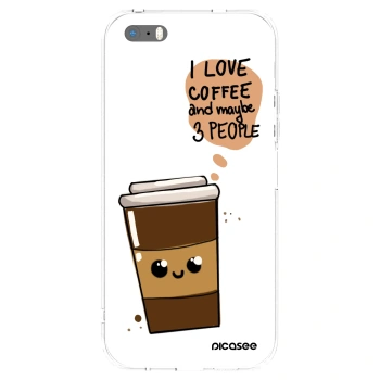 Picasee silikonski prozorni ovitek za Apple iPhone 5/5S/SE - Cute coffee