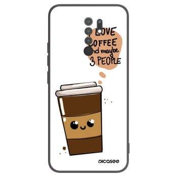 Picasee silikonski črni ovitek za Xiaomi Redmi 9 - Cute coffee