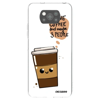 Picasee silikonski črni ovitek za Xiaomi Poco X3 - Cute coffee