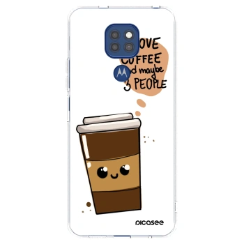 Picasee silikonski prozorni ovitek za Motorola Moto G9 Play - Cute coffee