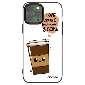 Picasee silikonski črni ovitek za Apple iPhone 13 Pro Max - Cute coffee