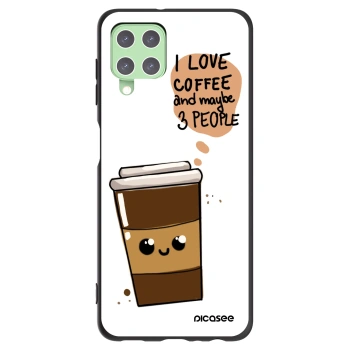 Picasee silikonski črni ovitek za Samsung Galaxy A22 A225F 4G - Cute coffee