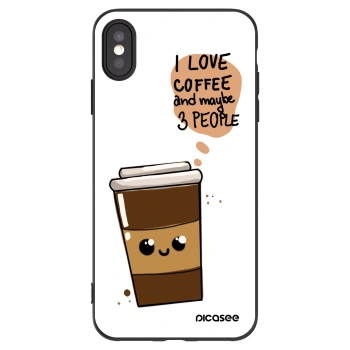 Picasee silikonski črni ovitek za Apple iPhone XS Max - Cute coffee