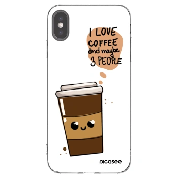 Picasee silikonski prozorni ovitek za Apple iPhone XS Max - Cute coffee