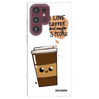 Picasee silikonski prozorni ovitek za Samsung Galaxy S22 Ultra 5G - Cute coffee