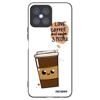 Picasee silikonski črni ovitek za Honor X8 4G - Cute coffee