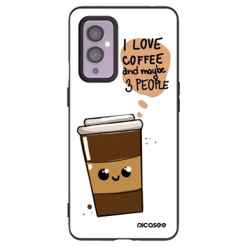 Picasee silikonski črni ovitek za OnePlus 9 - Cute coffee
