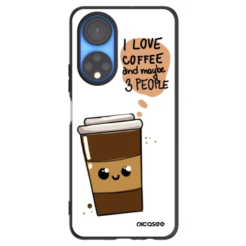 Picasee silikonski črni ovitek za Honor X7 - Cute coffee
