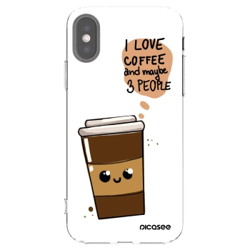 Picasee silikonski prozorni ovitek za Apple iPhone X/XS - Cute coffee
