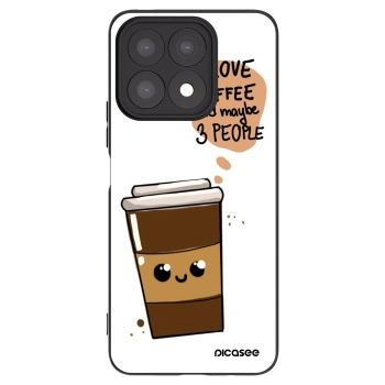 Picasee silikonski črni ovitek za Honor X8a - Cute coffee