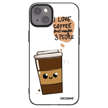Picasee silikonski črni ovitek za Apple iPhone 15 Plus - Cute coffee
