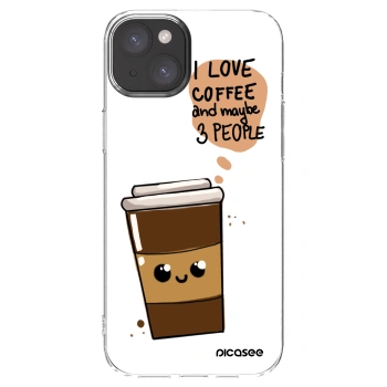 Picasee silikonski prozorni ovitek za Apple iPhone 15 Plus - Cute coffee