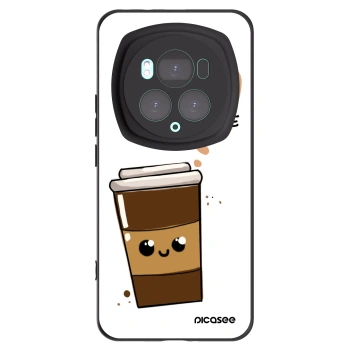 Picasee silikonski črni ovitek za Honor Magic6 Pro - Cute coffee