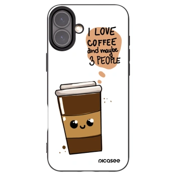 Picasee silikonski črni ovitek za Apple iPhone 16 Plus - Cute coffee