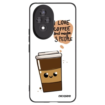 Picasee silikonski črni ovitek za Honor 200 5G - Cute coffee