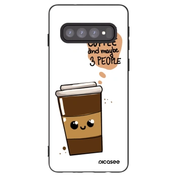 Picasee silikonski črni ovitek za Samsung Galaxy S10 G973 - Cute coffee