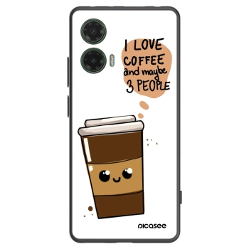 Picasee silikonski črni ovitek za Motorola Moto G35 5G - Cute coffee