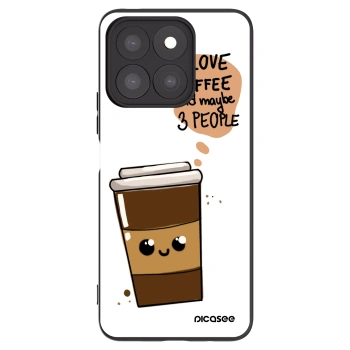 Picasee silikonski črni ovitek za Honor X8c - Cute coffee